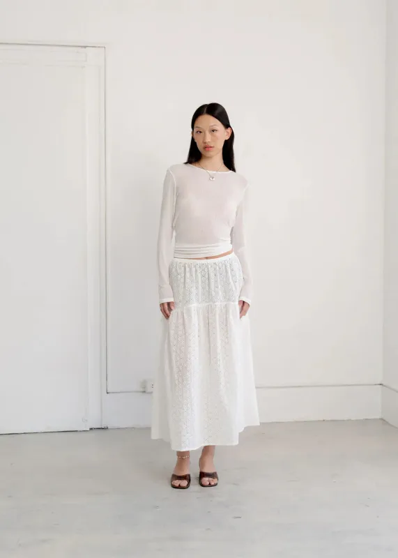 A BRONZE AGE - JUPE FIELD - EYELET BLANC - PÉ25 sold by Boutique Unicorn