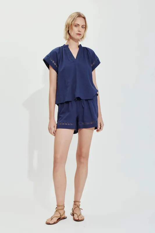 MELISSA NEPTON - BLOUSE MADELYA - MARINE - PÉ25 sold by Boutique Unicorn