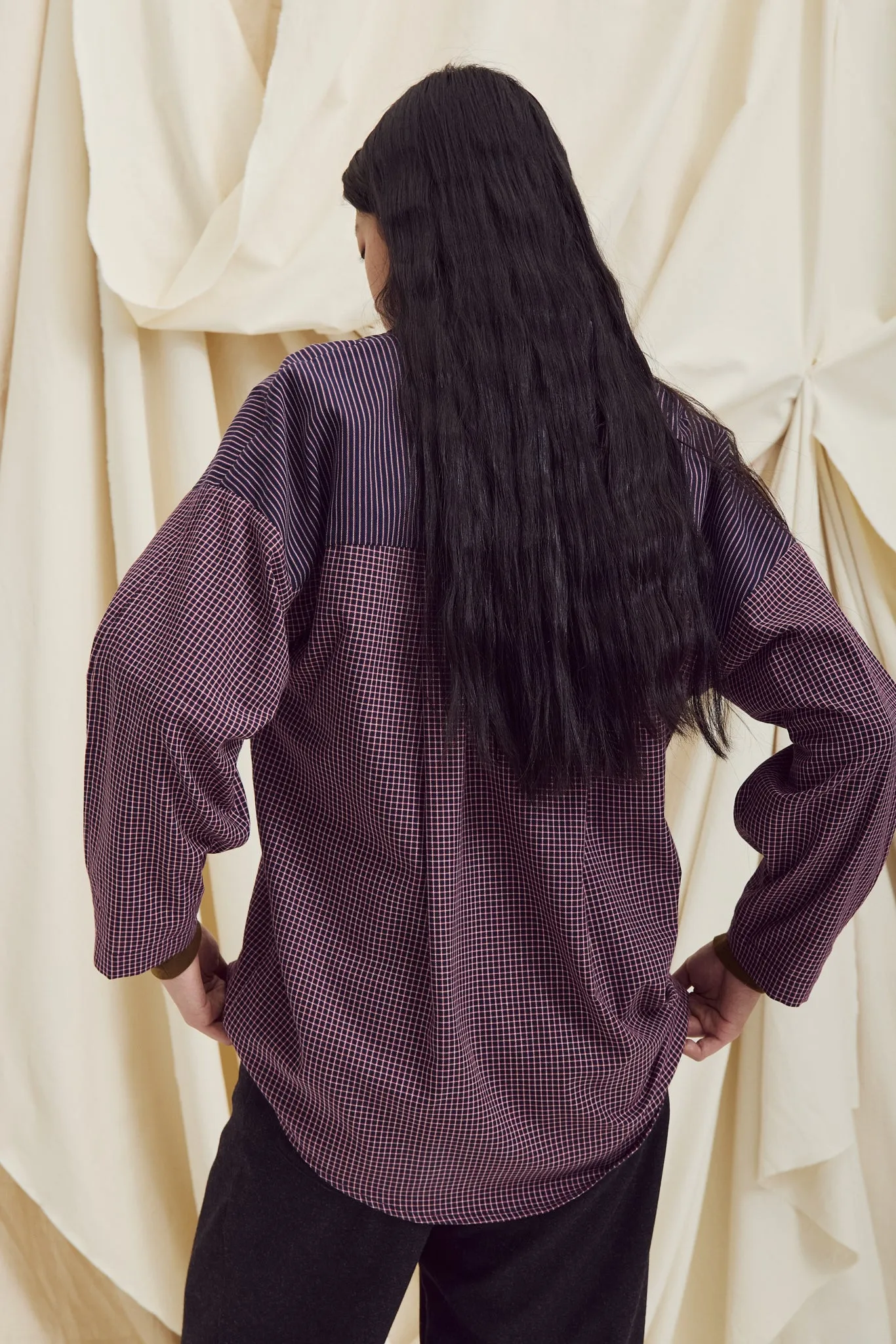 EVE GRAVEL - CHEMISE MENIKA - MARINE ET BOURGOGNE - AH25 sold by Boutique Unicorn product image thumbnail 2