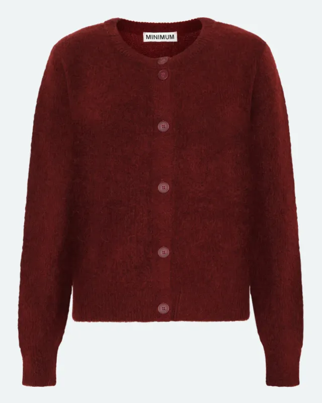 MINIMUM - CARDIGAN KORA - MERLOT - AH25 sold by Boutique Unicorn