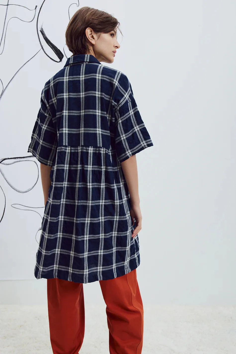 EVE GRAVEL - ROBE TIYA - MARINE/CRÈME - AH25 sold by Boutique Unicorn product image thumbnail 2