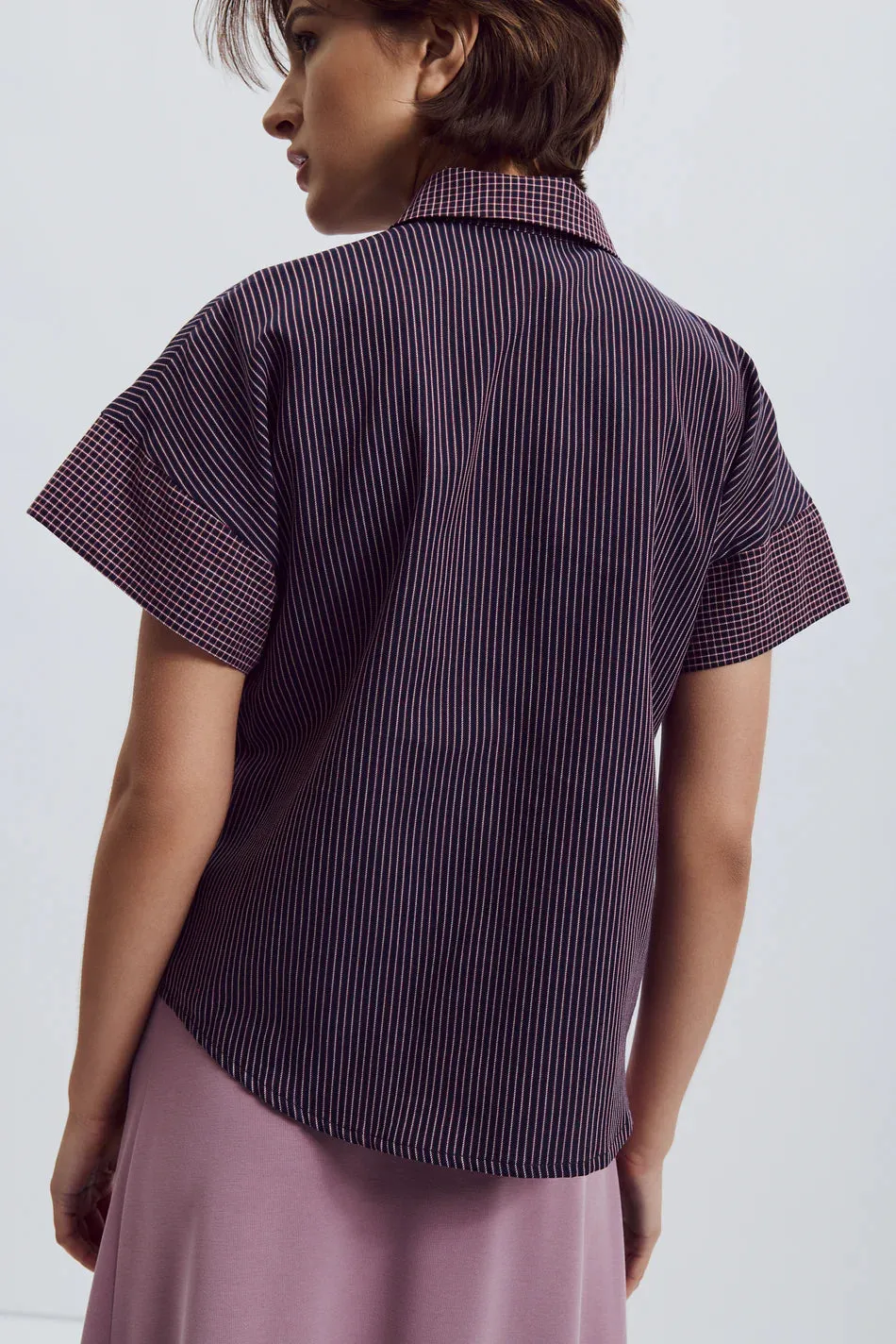 EVE GRAVEL - CHEMISE APOLINE - MARINE ET BOURGOGNE - AH25 sold by Boutique Unicorn product image thumbnail 3