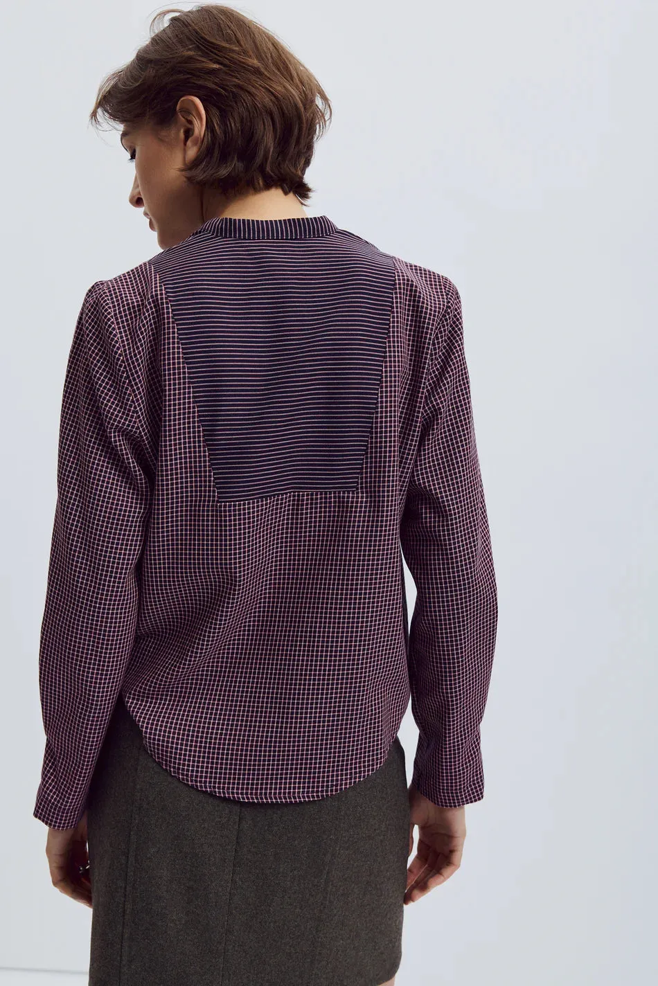 EVE GRAVEL - BLOUSE ADÉONA - MARINE/BOURGOGNE - AH25 sold by Boutique Unicorn product image thumbnail 2