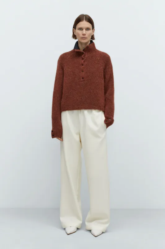 CORDERA - PULL POLO EN BÉBÉ ALPAGA - TERRACOTTA - AH25 sold by Boutique Unicorn