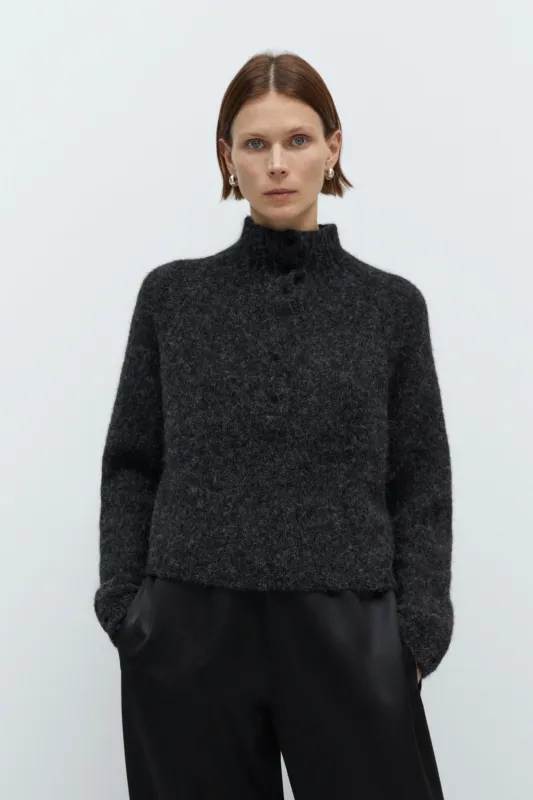 CORDERA - PULL POLO EN BÉBÉ ALPAGA - ANTHRACITE - AH25 sold by Boutique Unicorn