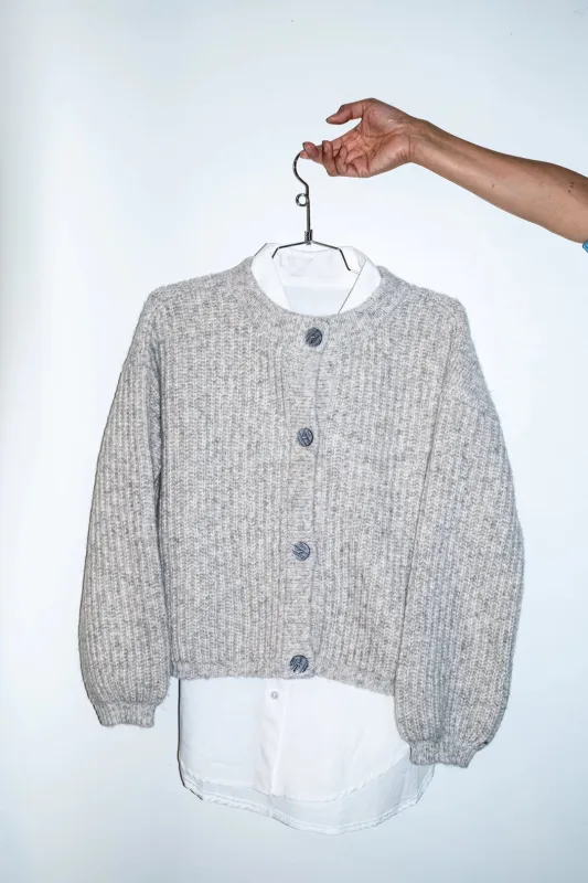 ET TIGRE - CARDIGAN OLIVIA - GRIS - AH25 sold by Boutique Unicorn