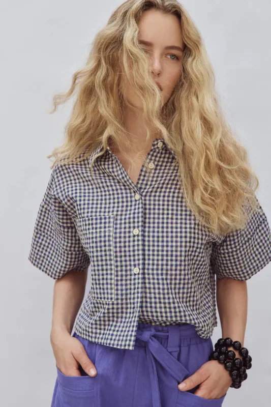 EVE GRAVEL - CHEMISE CLARA - BLEU MAUVE - PÉ26 sold by Boutique Unicorn