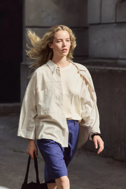 EVE GRAVEL - CHEMISE JACOB - BEIGE/BLANC - PÉ26 made by Eve Gravel