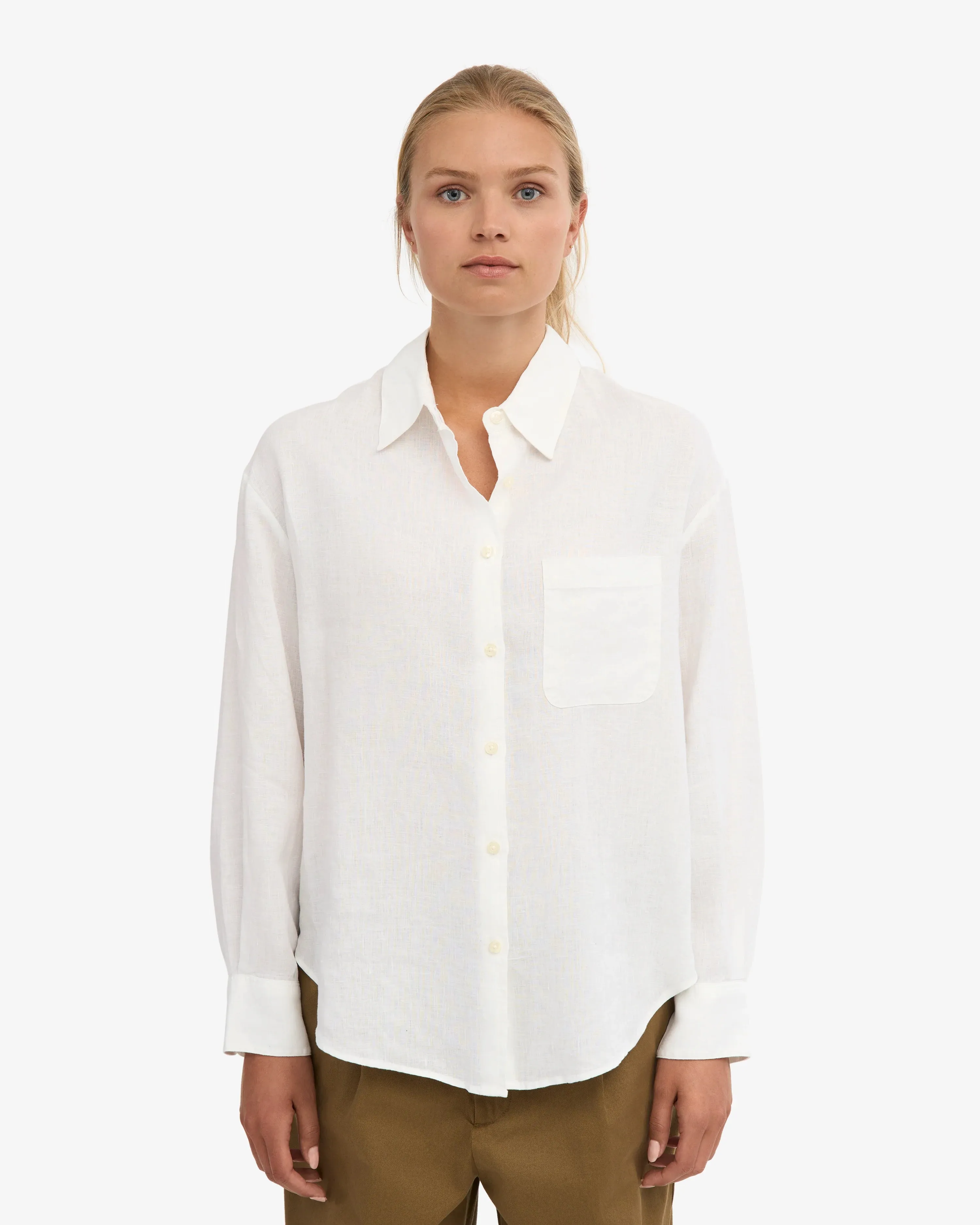 COLORFUL STANDARD - CHEMISE SURDIMENSIONNÉE EN LIN - BLANC OPTIQUE sold by Boutique Unicorn product image thumbnail 2