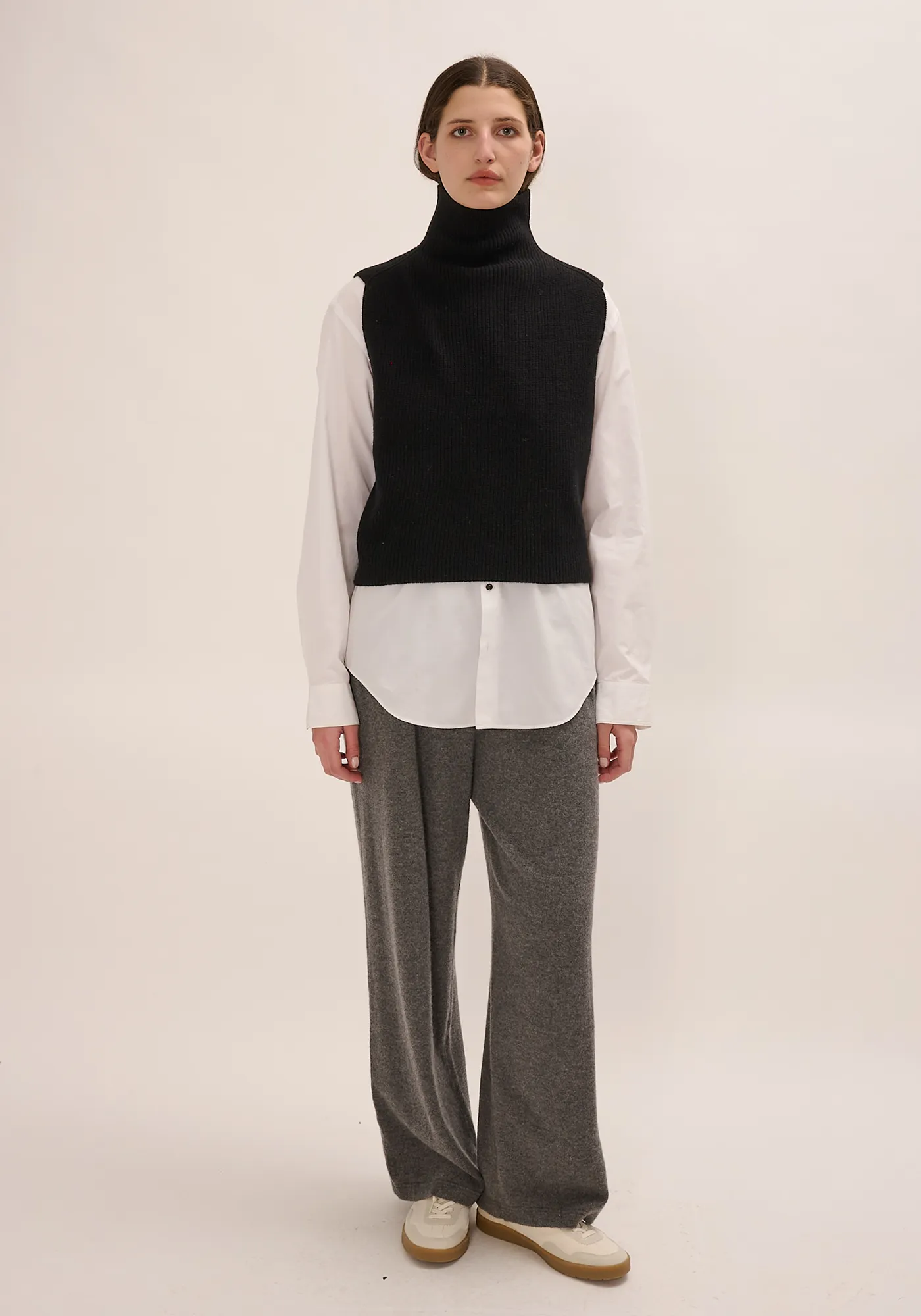 Evelina Merino Wool Vest - Off White sold by DEMYLEE