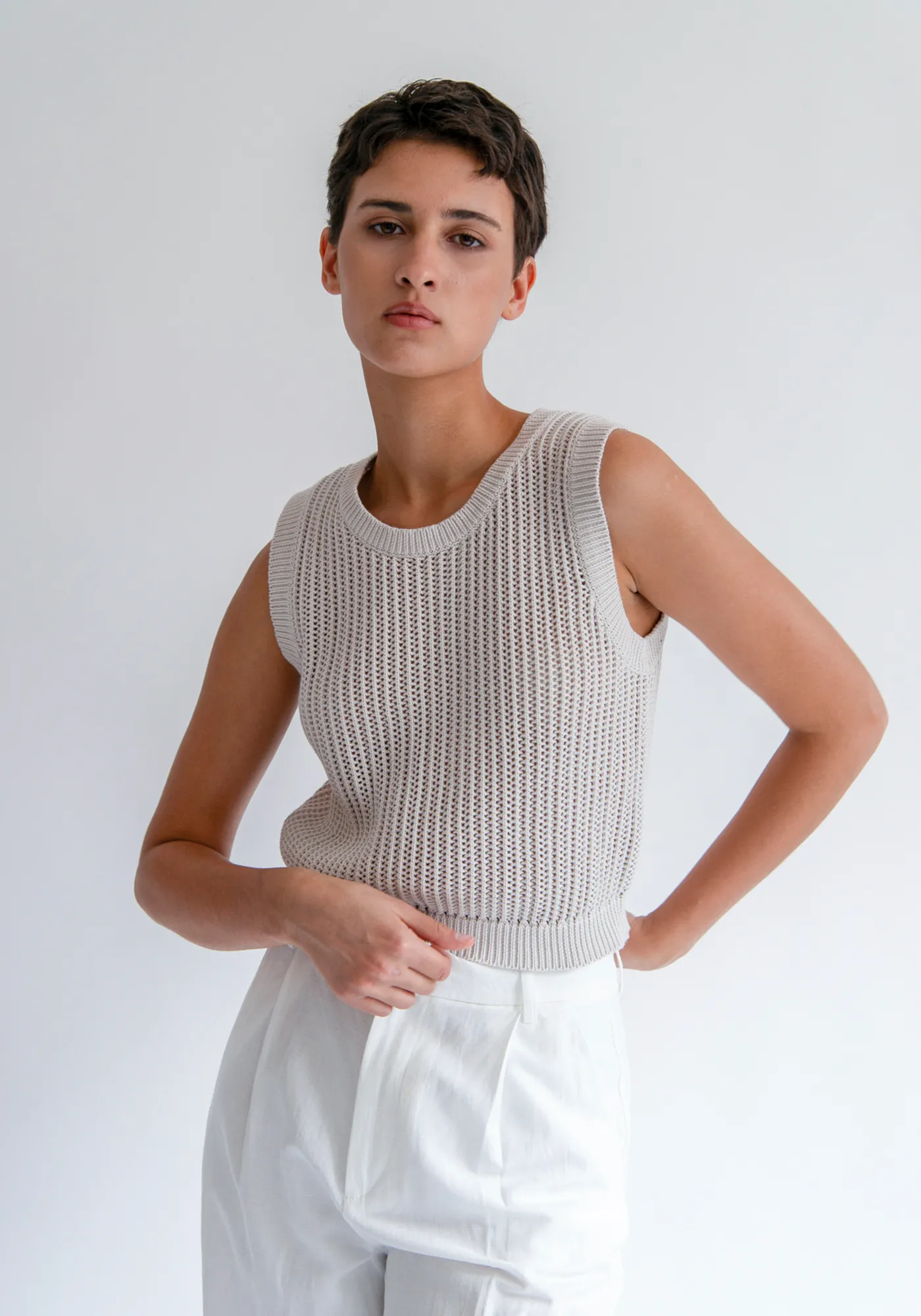 Mina Organic Cotton Top - Sea Salt sold by DEMYLEE product image thumbnail 2