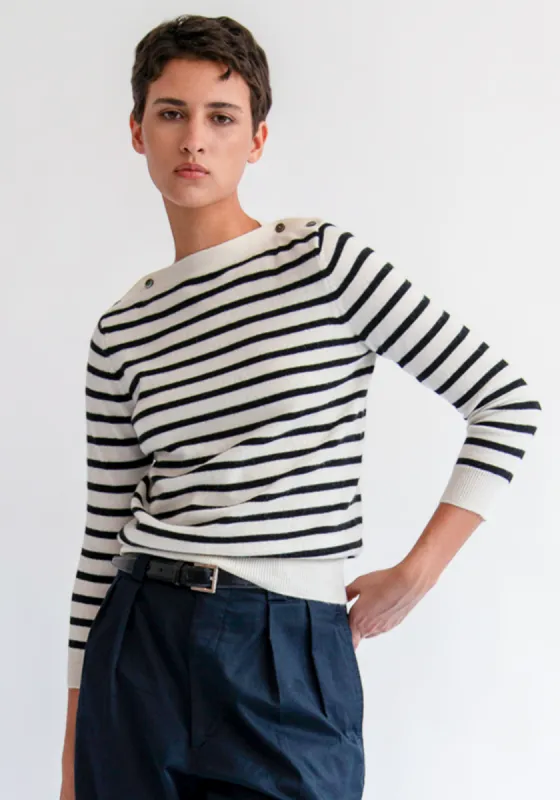 Jamie Stripe Cashmere Sweater sold by DEMYLEE