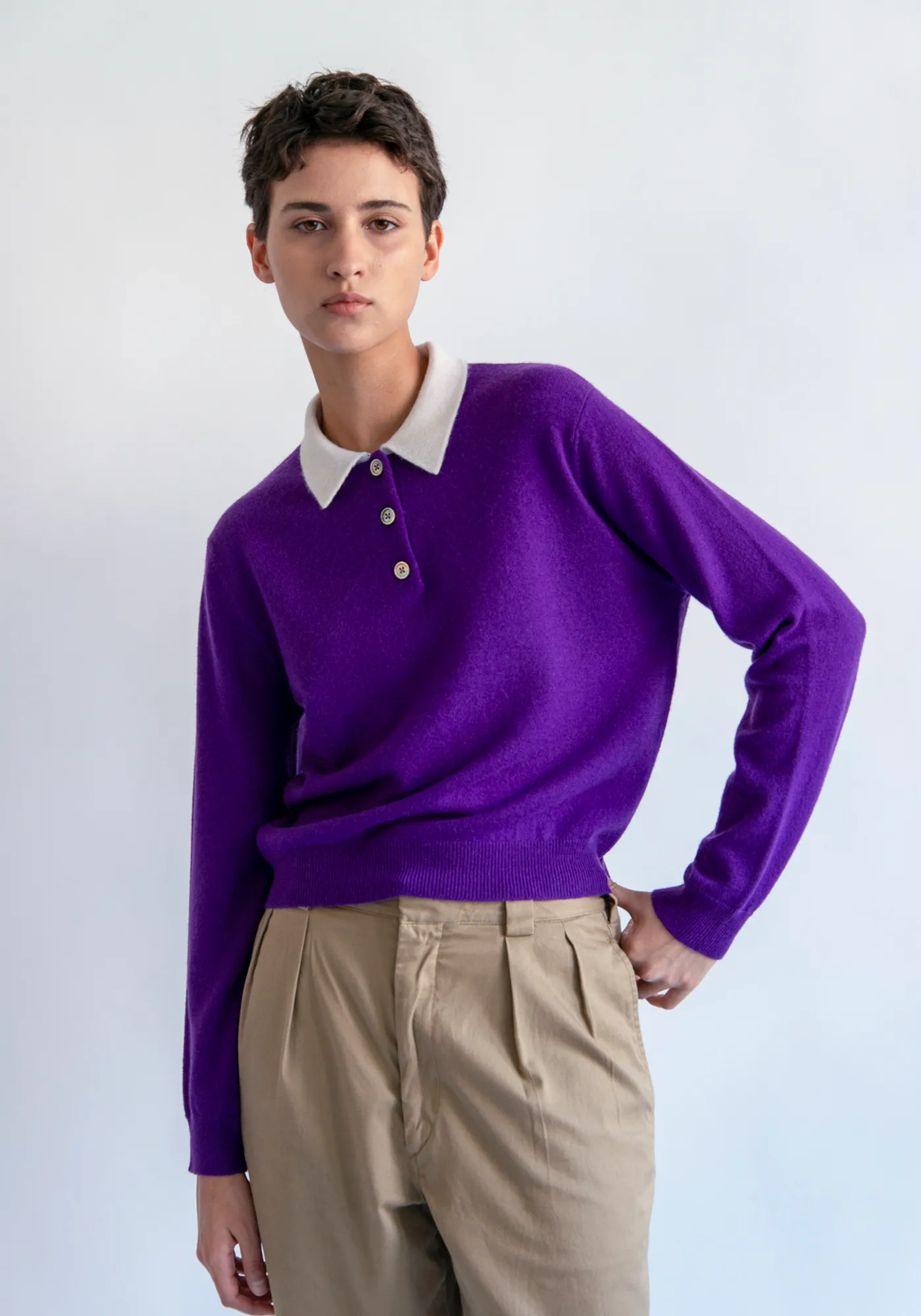 Eden Polo Cashmere Sweater sold by DEMYLEE