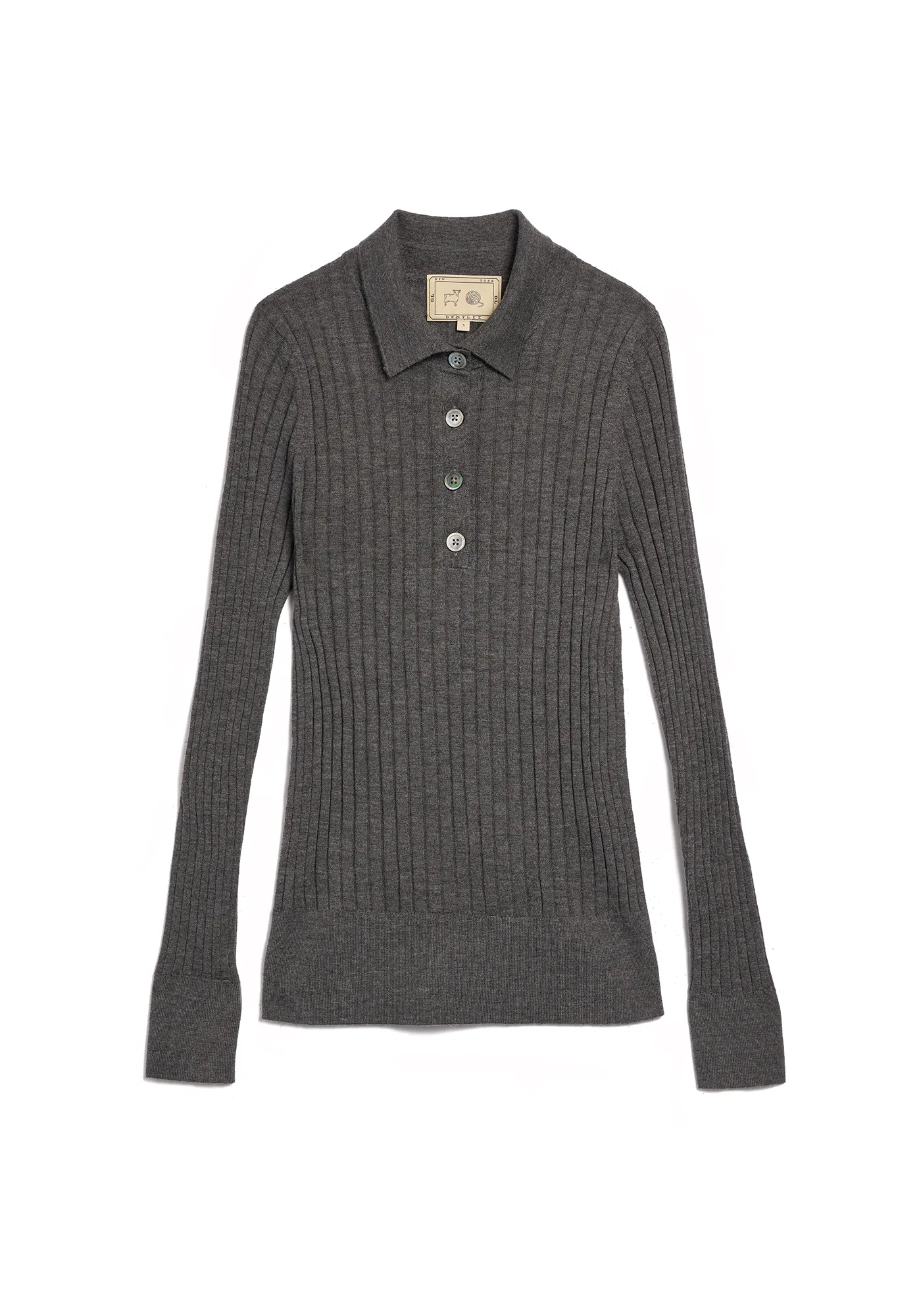 Luna Superfine Cashmere Polo Top sold by DEMYLEE product image thumbnail 3