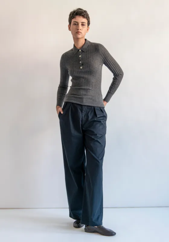 Luna Superfine Cashmere Polo Top sold by DEMYLEE