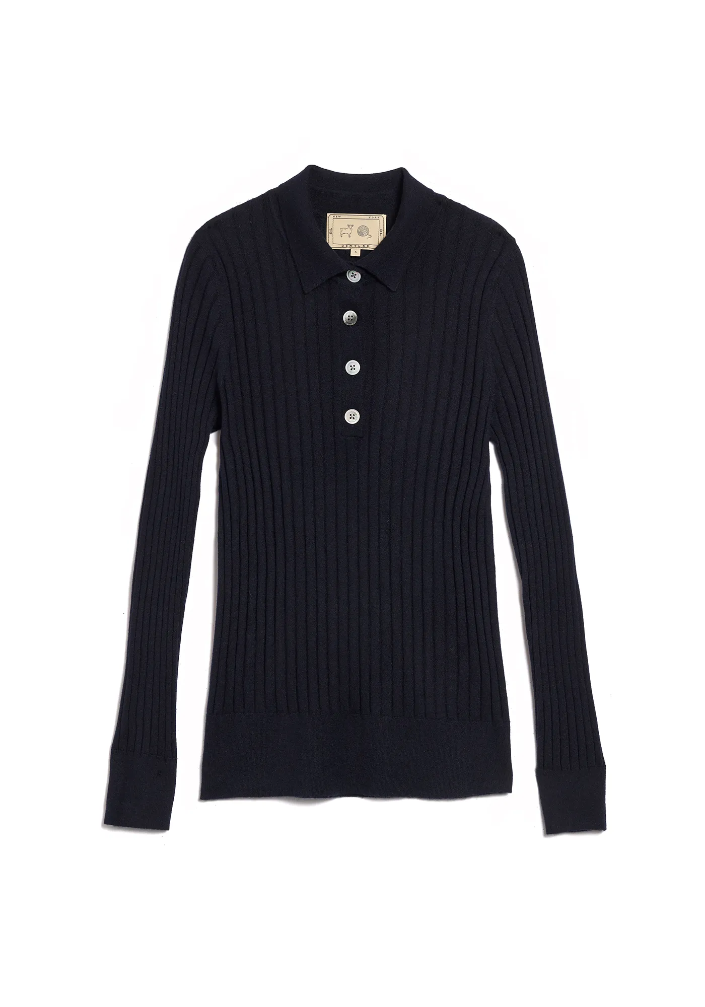 Luna Superfine Cashmere Polo Top sold by DEMYLEE product image thumbnail 4