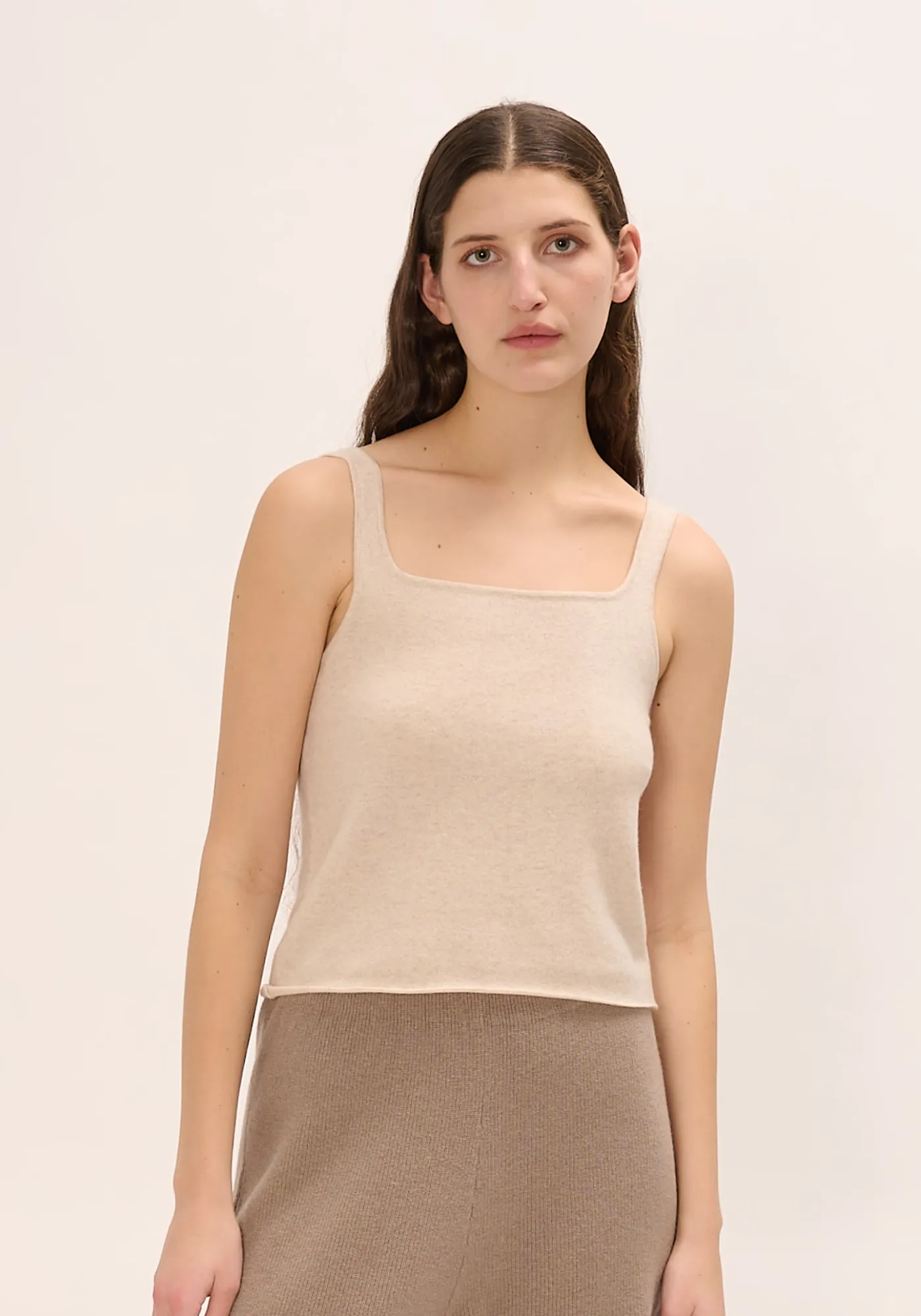 Pochi Cashmere Tank - Dark Heather Grey sold by DEMYLEE