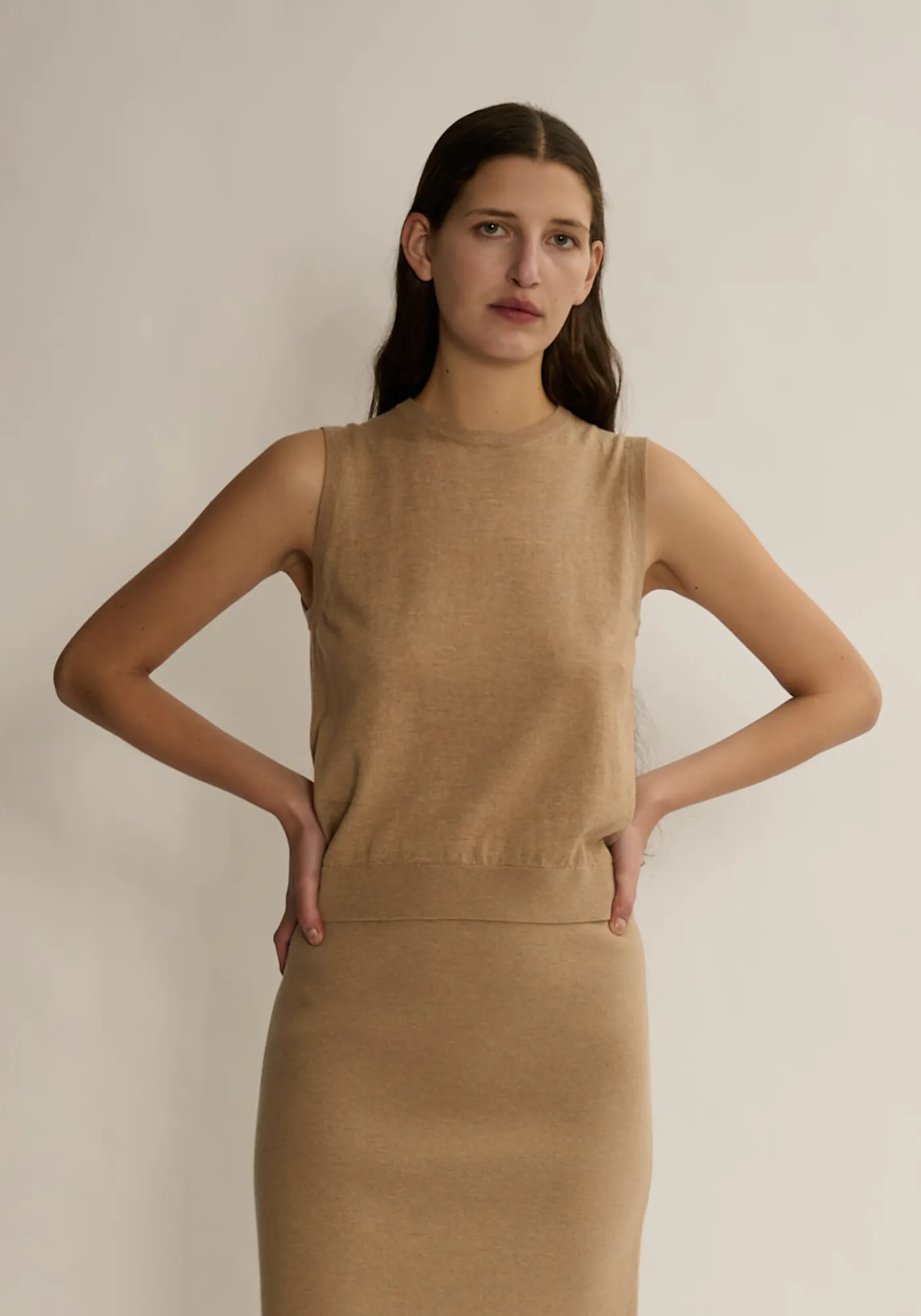 Mayu Wool Cotton Vest sold by DEMYLEE