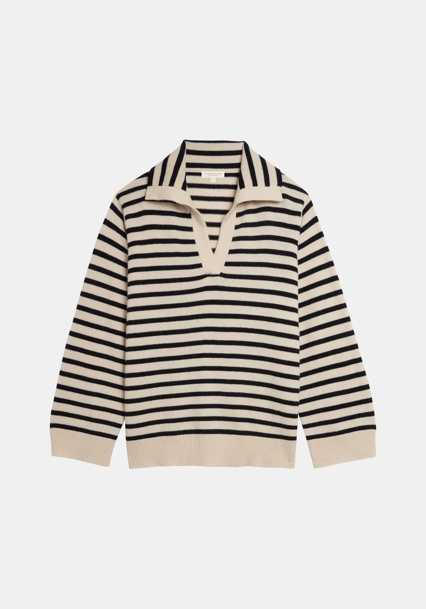 Keegan Stripe Cashmere Polo Sweater sold by DEMYLEE product image thumbnail 2