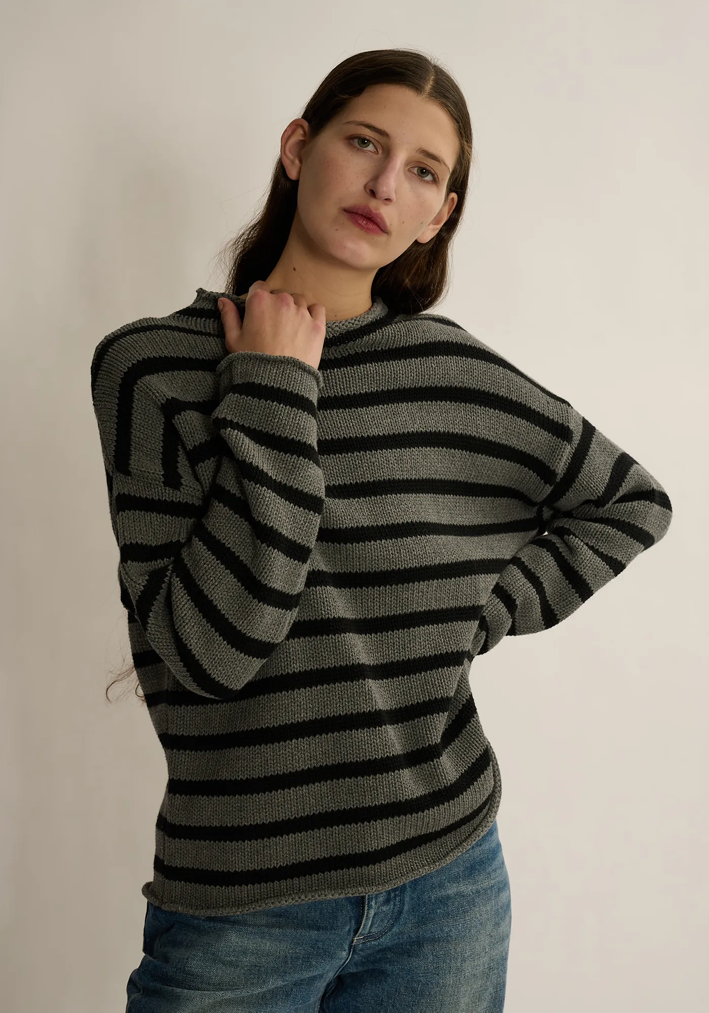 Lamis Stripe Cotton Sweater sold by DEMYLEE