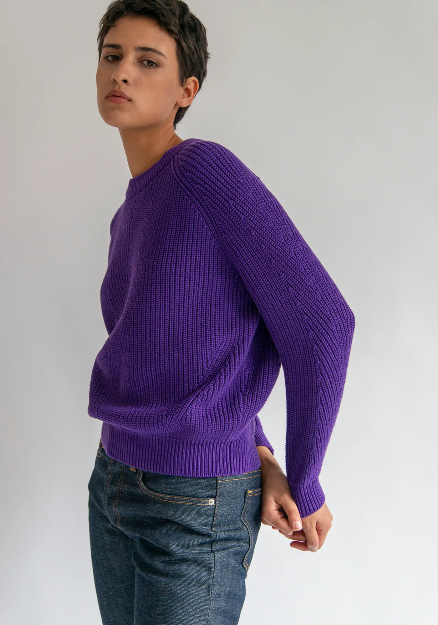 Chelsea Solid Cotton Sweater sold by DEMYLEE product image thumbnail 2