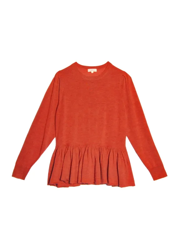 Arisa Merino Wool Top - Bright Red made by DEMYLEE