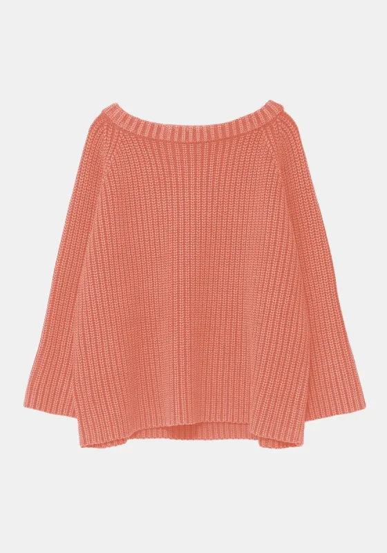 Tyler Washed Cotton Sweater - Soft Coral sold by DEMYLEE