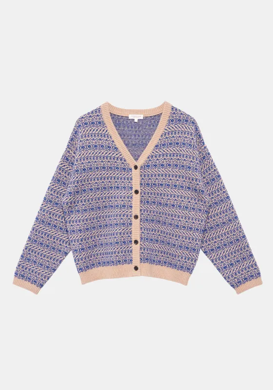 Halia Cardigan - Biscuit / Danish Blue sold by DEMYLEE