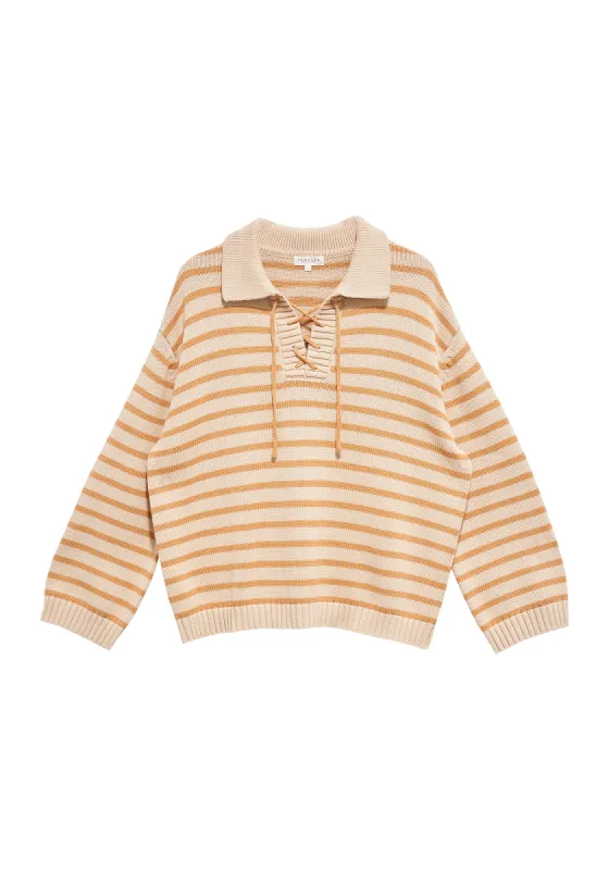 Marjorie Sweater - Natural / Apricot sold by DEMYLEE
