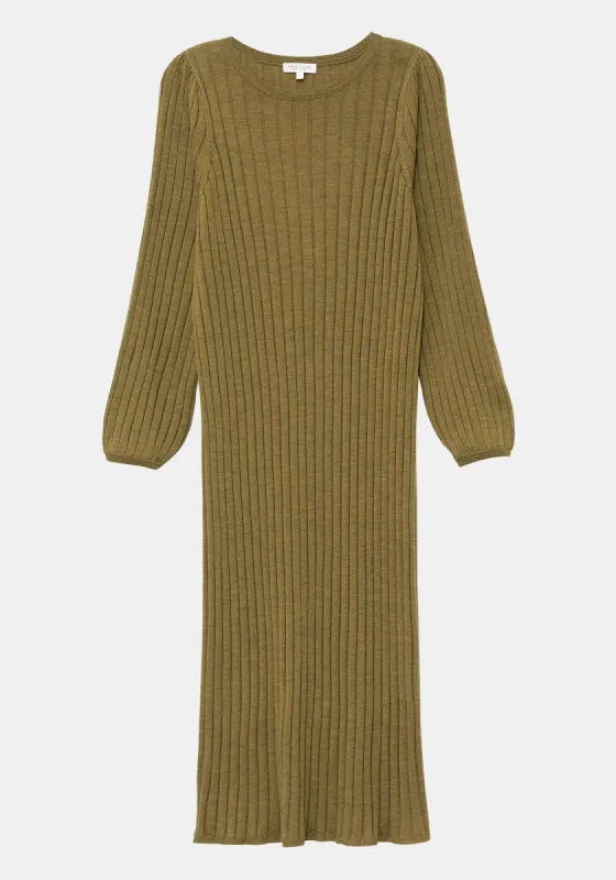 Delfina Merino Wool Dress - Moss sold by DEMYLEE