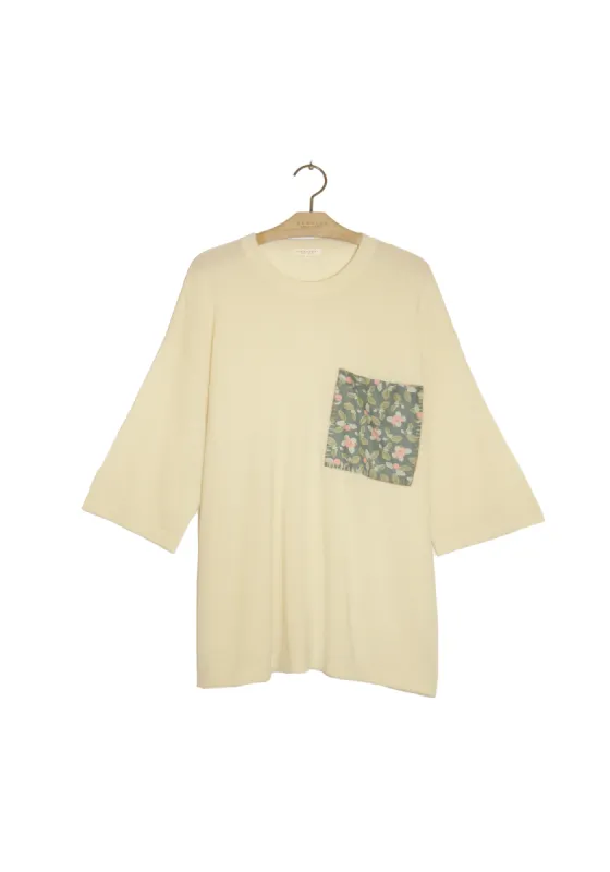 Oversize Pocket Top - Natural sold by DEMYLEE