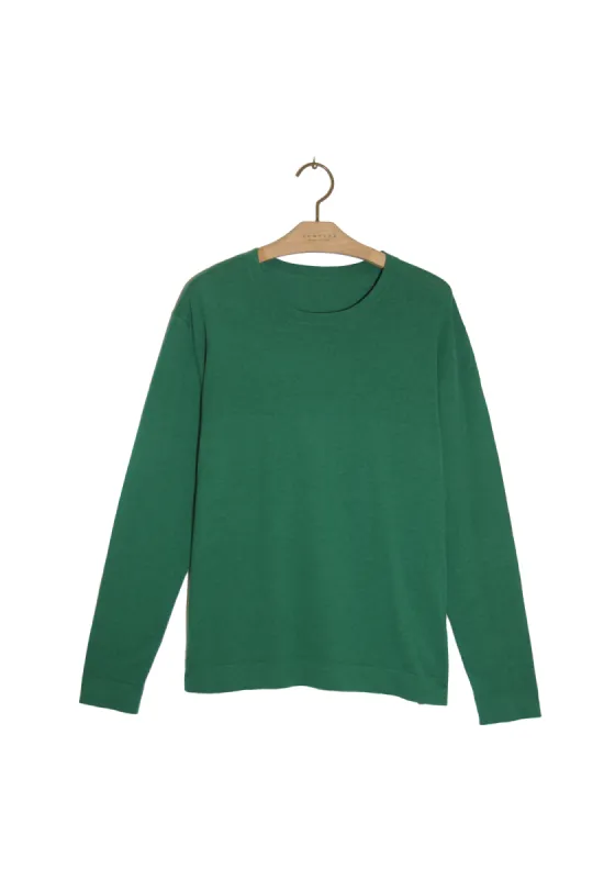 Lightweight Crewneck Sweater - Emerald sold by DEMYLEE