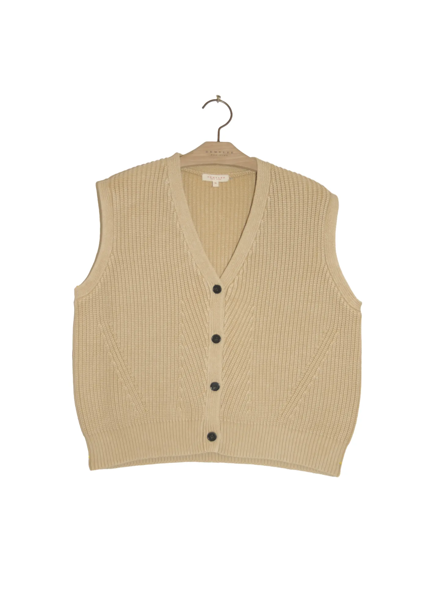 Chunky Button Vest - Sand sold by DEMYLEE