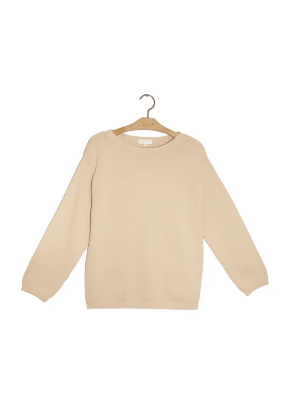 Crewneck Organic Cotton Sweater - Soft Beige sold by DEMYLEE