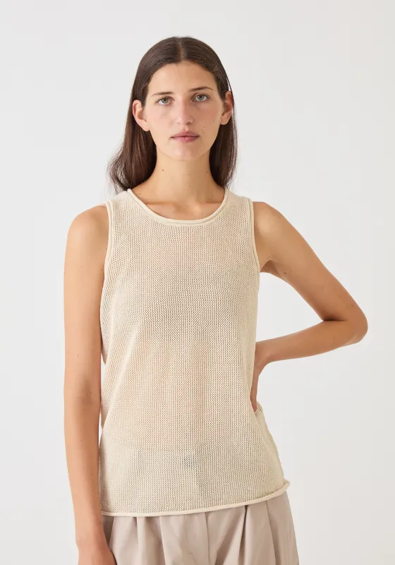 Avelyn Cotton Vest - Linen sold by DEMYLEE