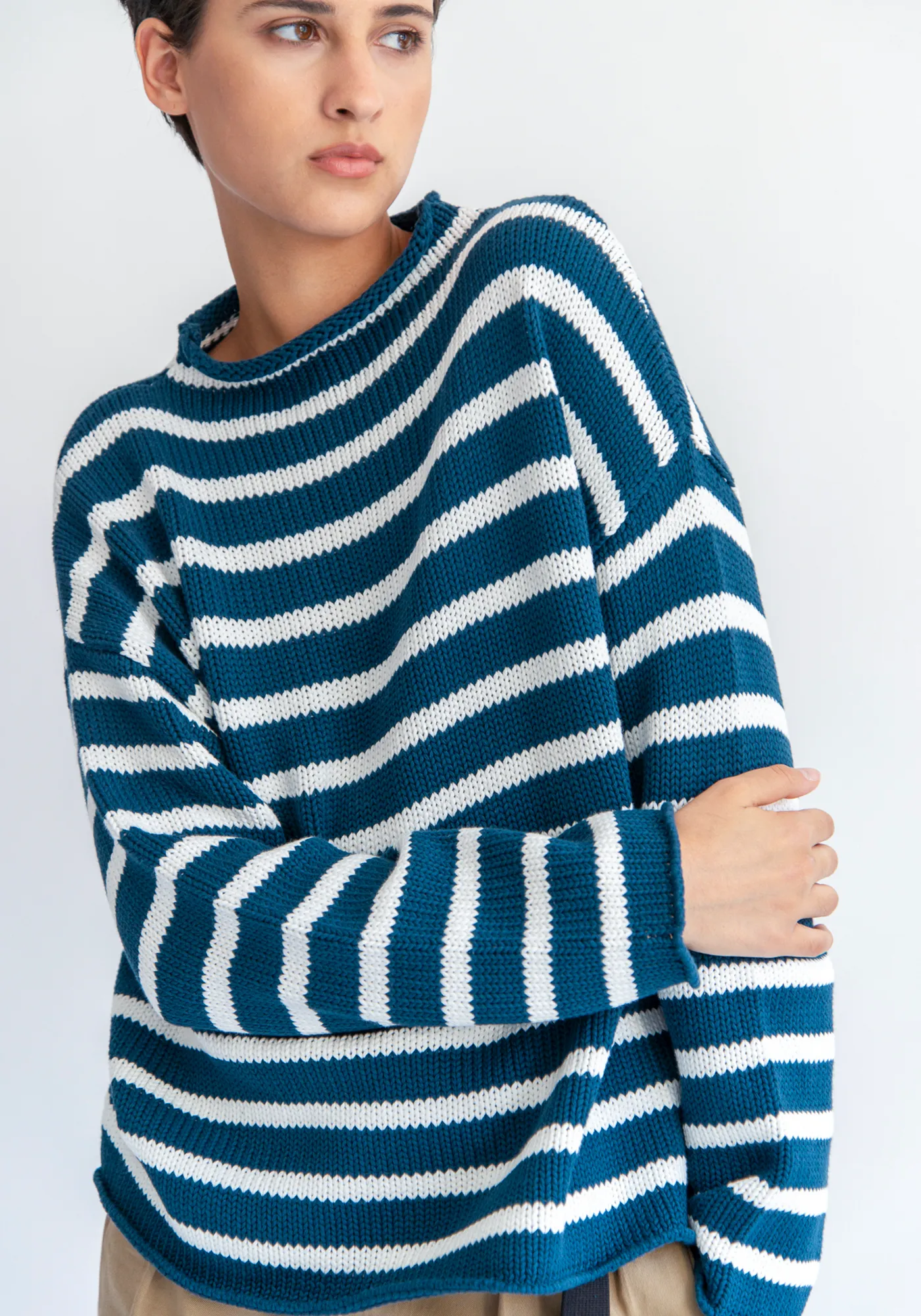 Lamis Stripe Cotton Sweater sold by DEMYLEE