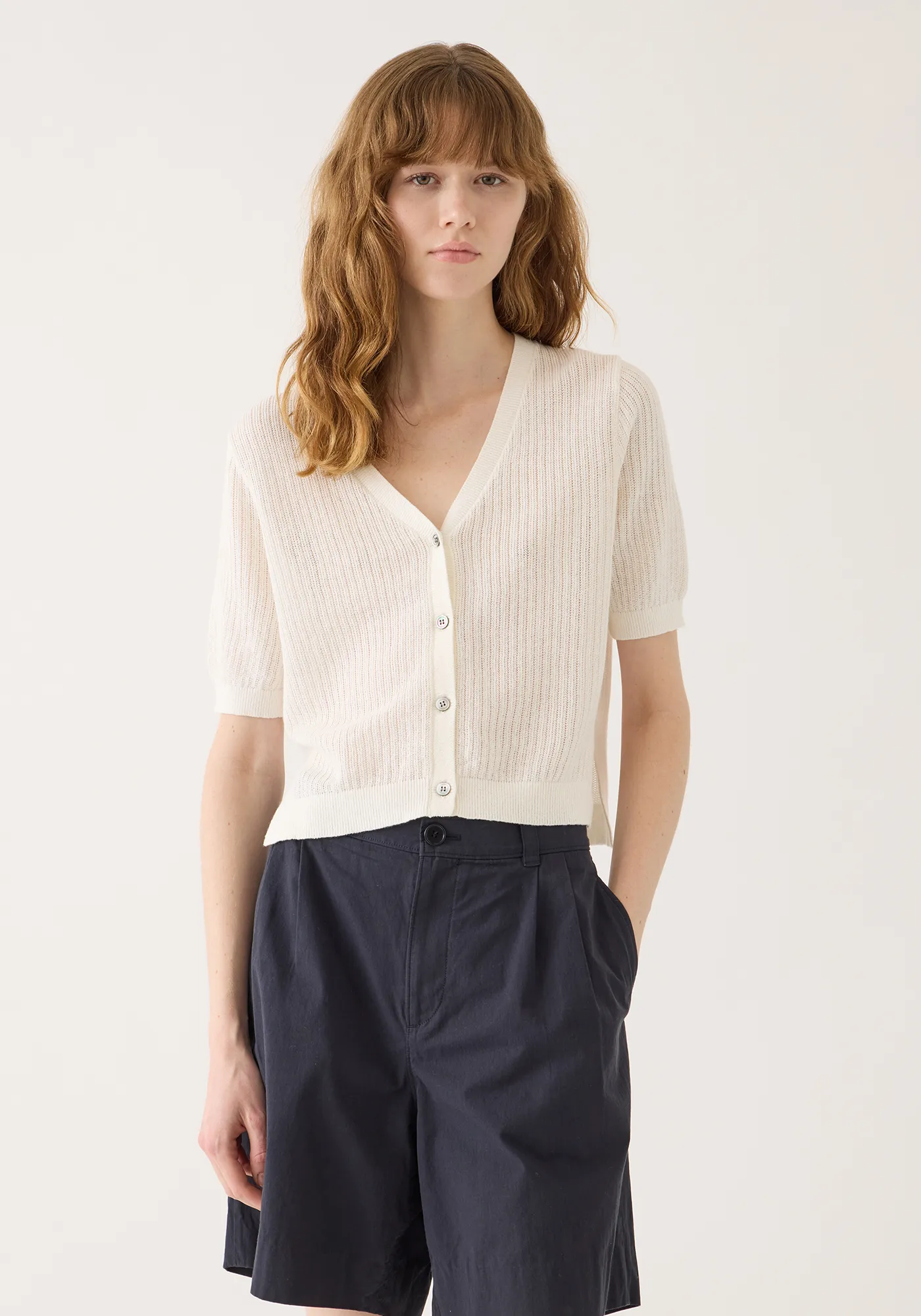 Cadence Cotton Linen Cardigan sold by DEMYLEE