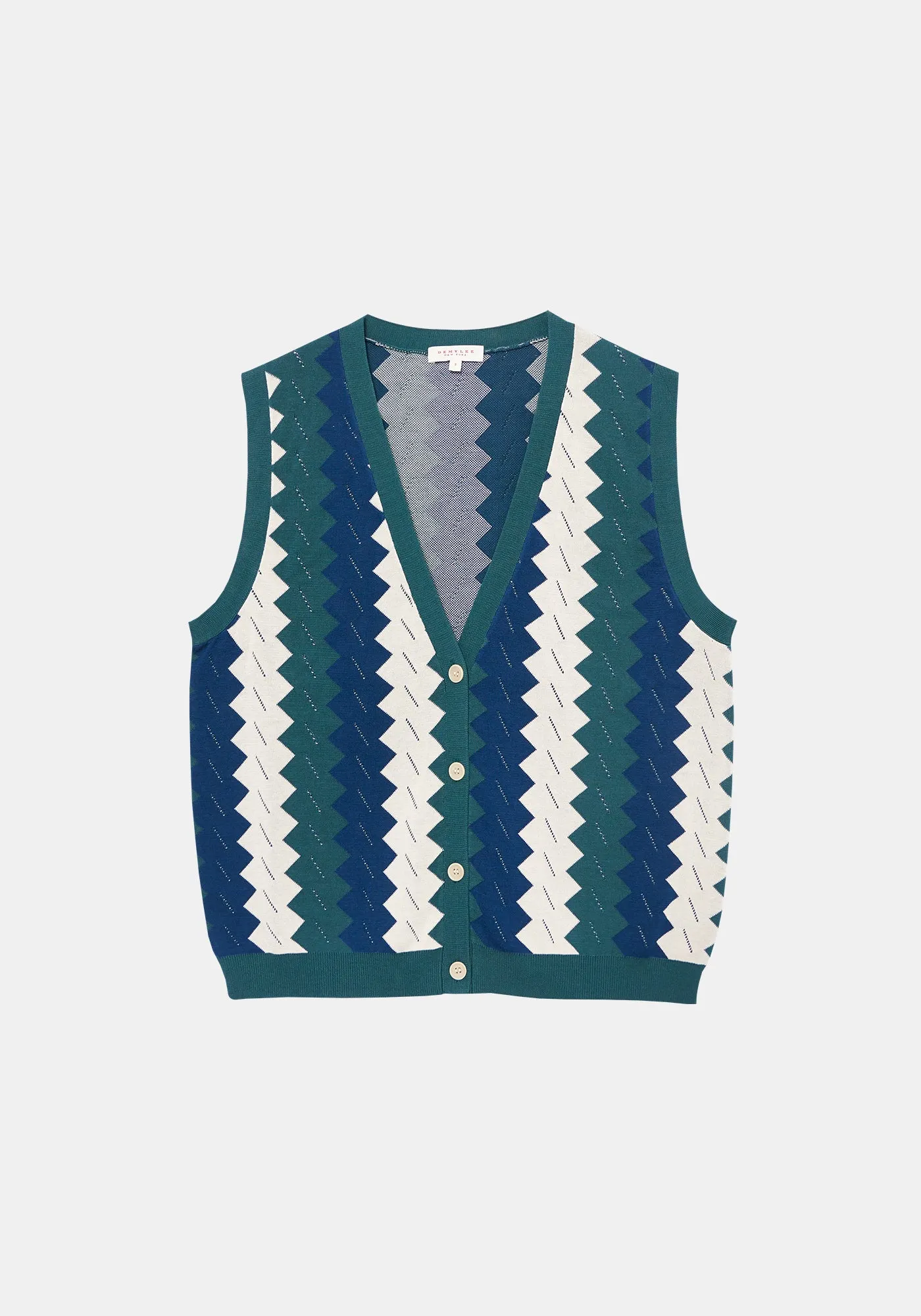 Calandra Vest - Mediterranean Green Combo sold by DEMYLEE