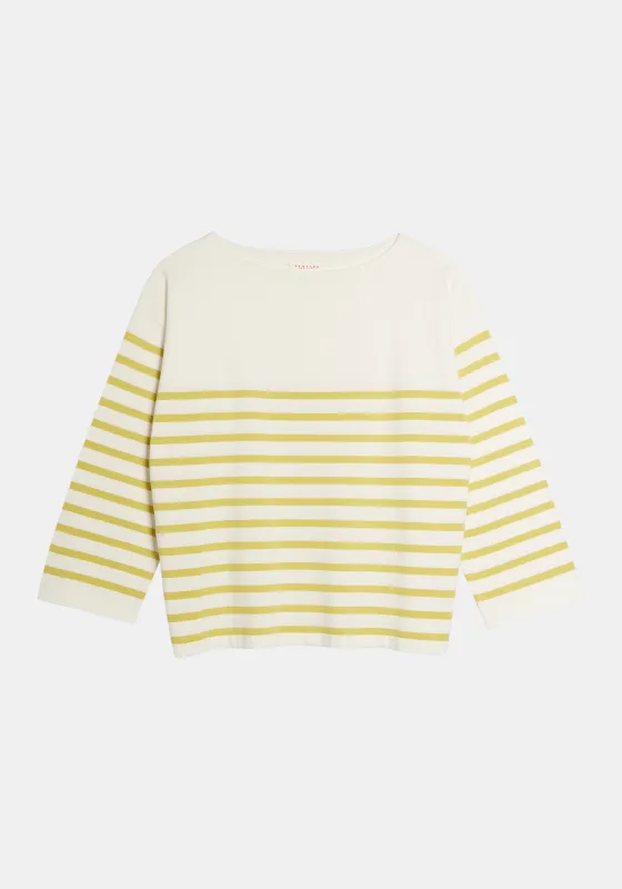 Barid Stripe Sweater - White / Lemon sold by DEMYLEE