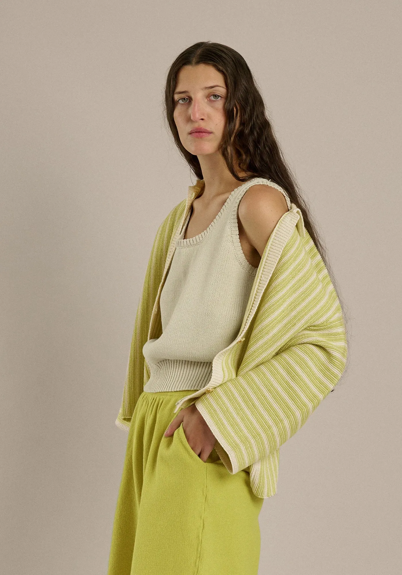 Cassian Stripe Top - White / Lemon sold by DEMYLEE product image thumbnail 2