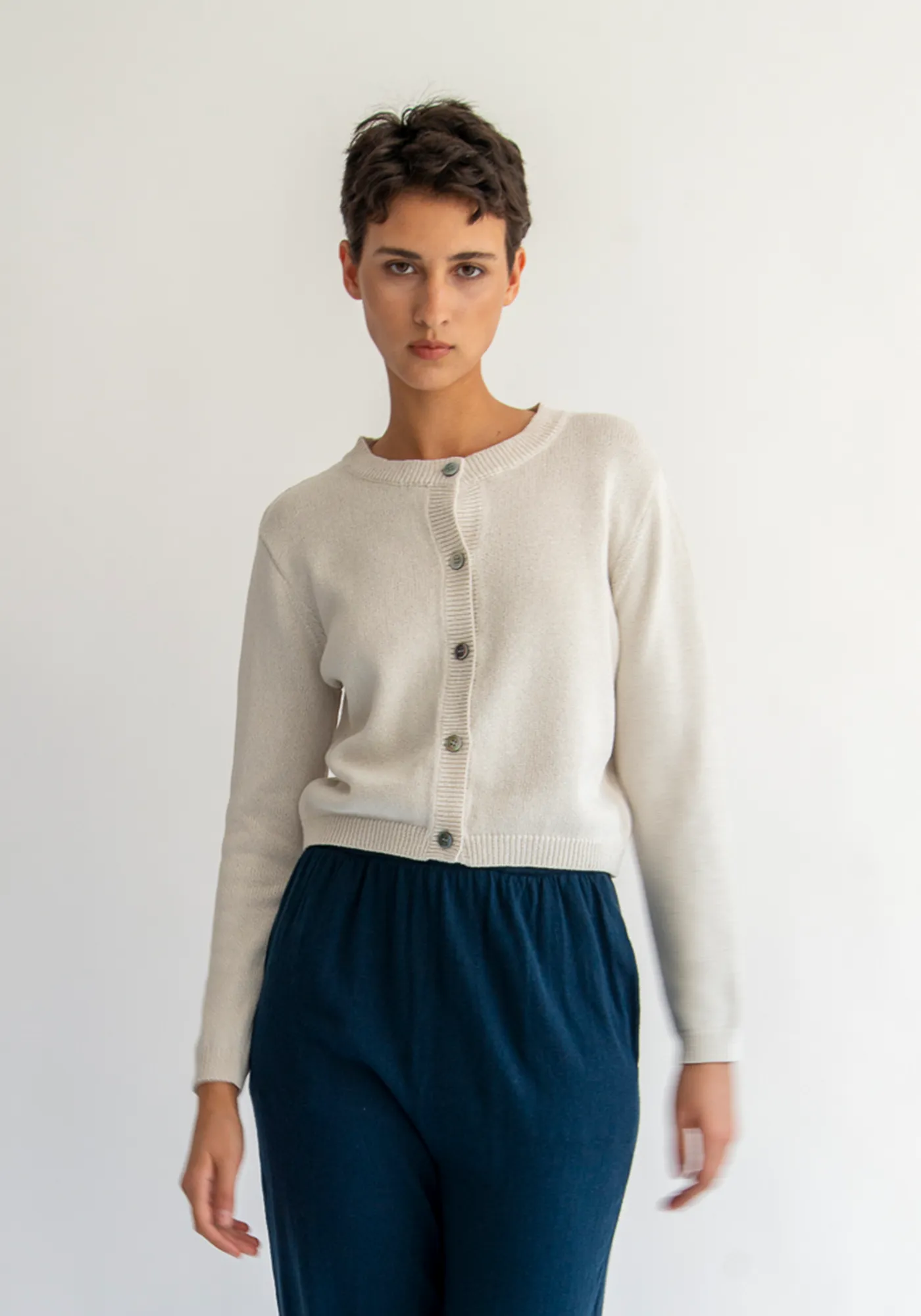 Yvonne Cardigan - Chalk White sold by DEMYLEE product image thumbnail 2