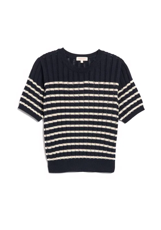 Ikuya Stripe Top - Navy / Natural sold by DEMYLEE