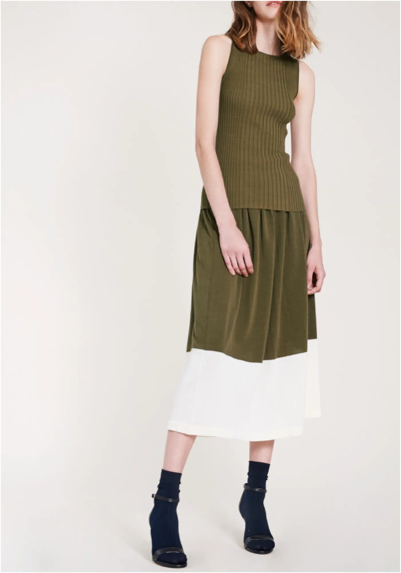 Anabella Skirt - Bay Leaf / White sold by DEMYLEE