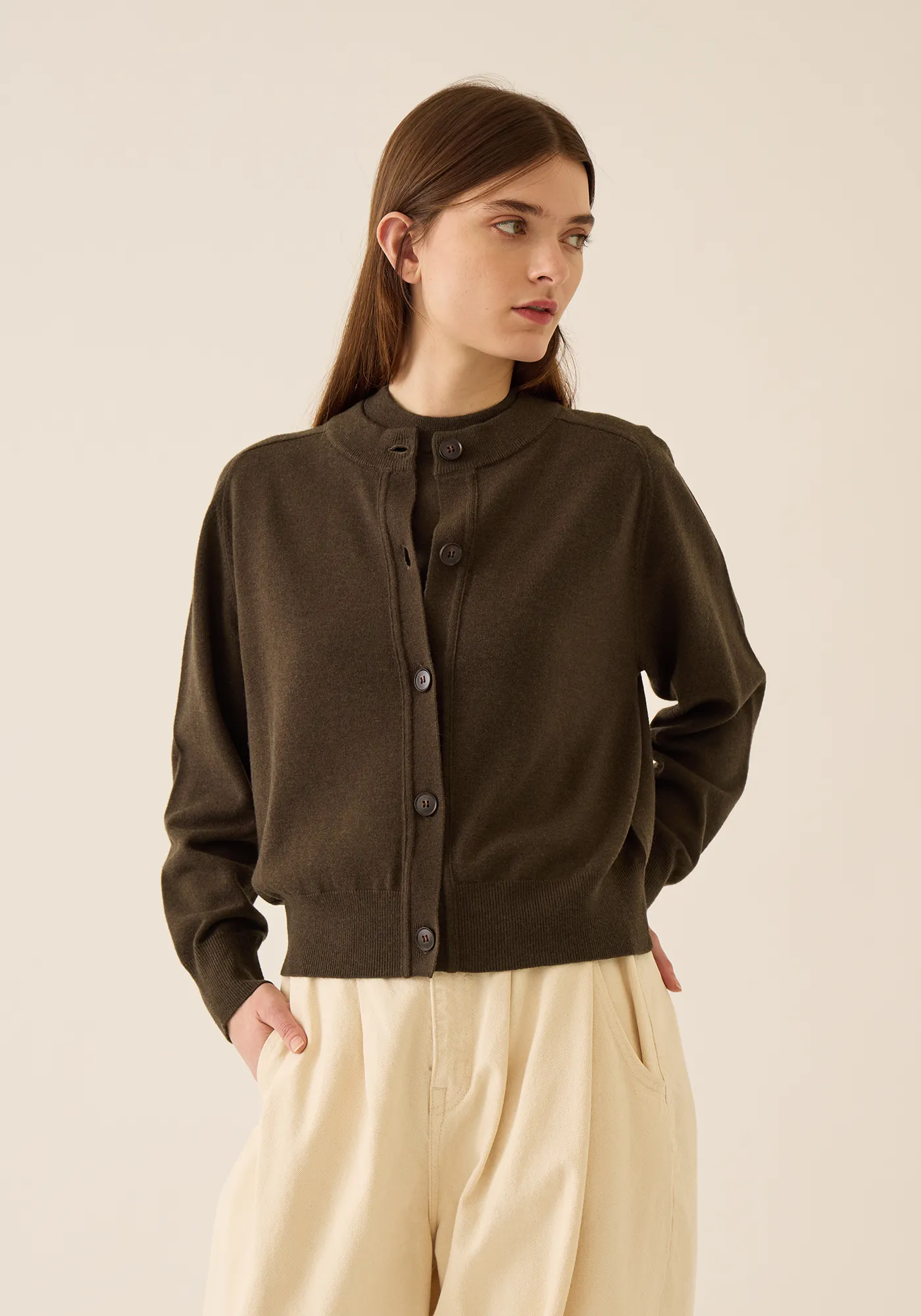 Gwen Fine Merino Wool Cardigan sold by DEMYLEE