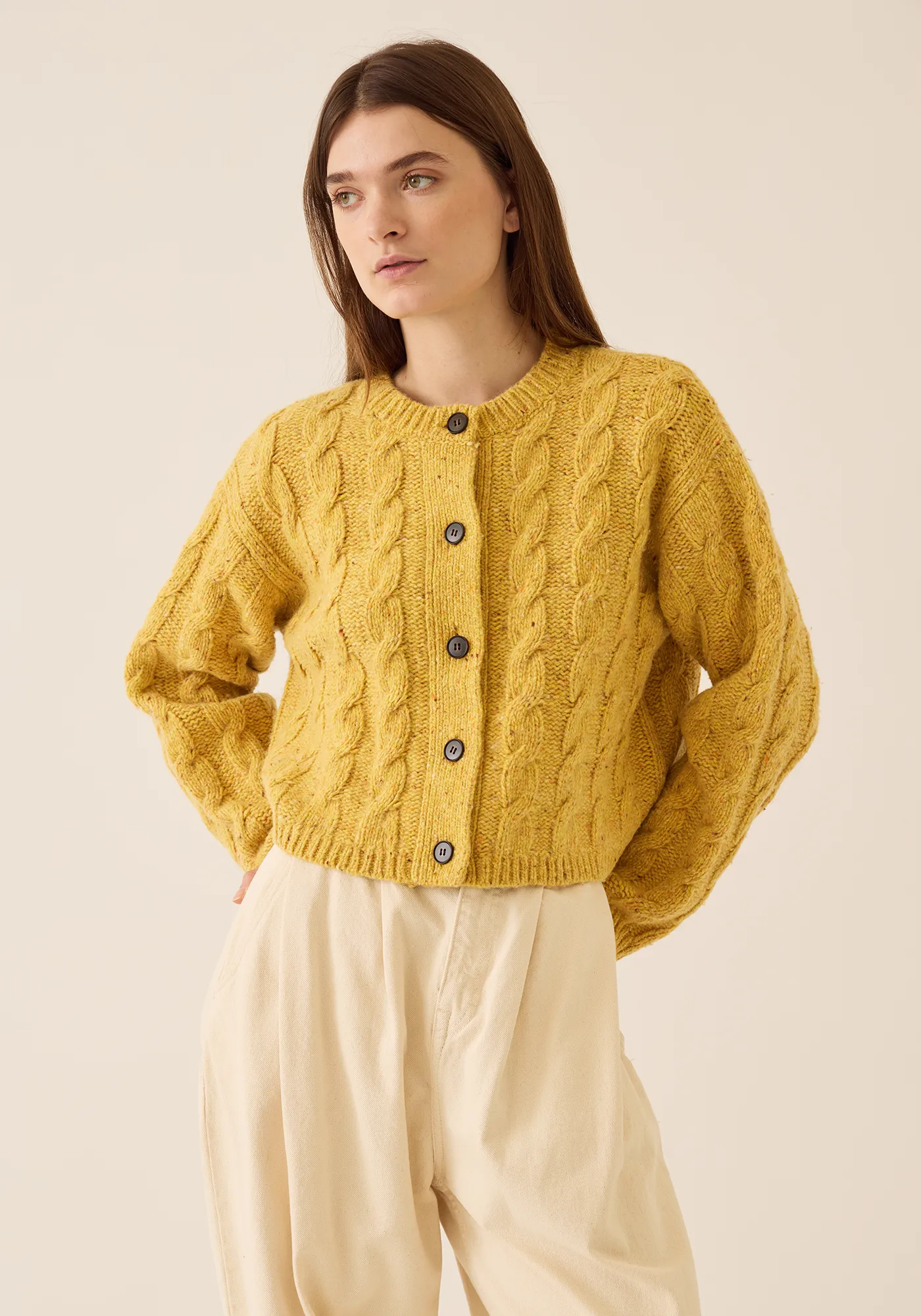 Kinsley Speckled Wool Cardigan sold by DEMYLEE