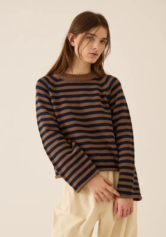 Andi Stripe Cotton Sweater sold by DEMYLEE