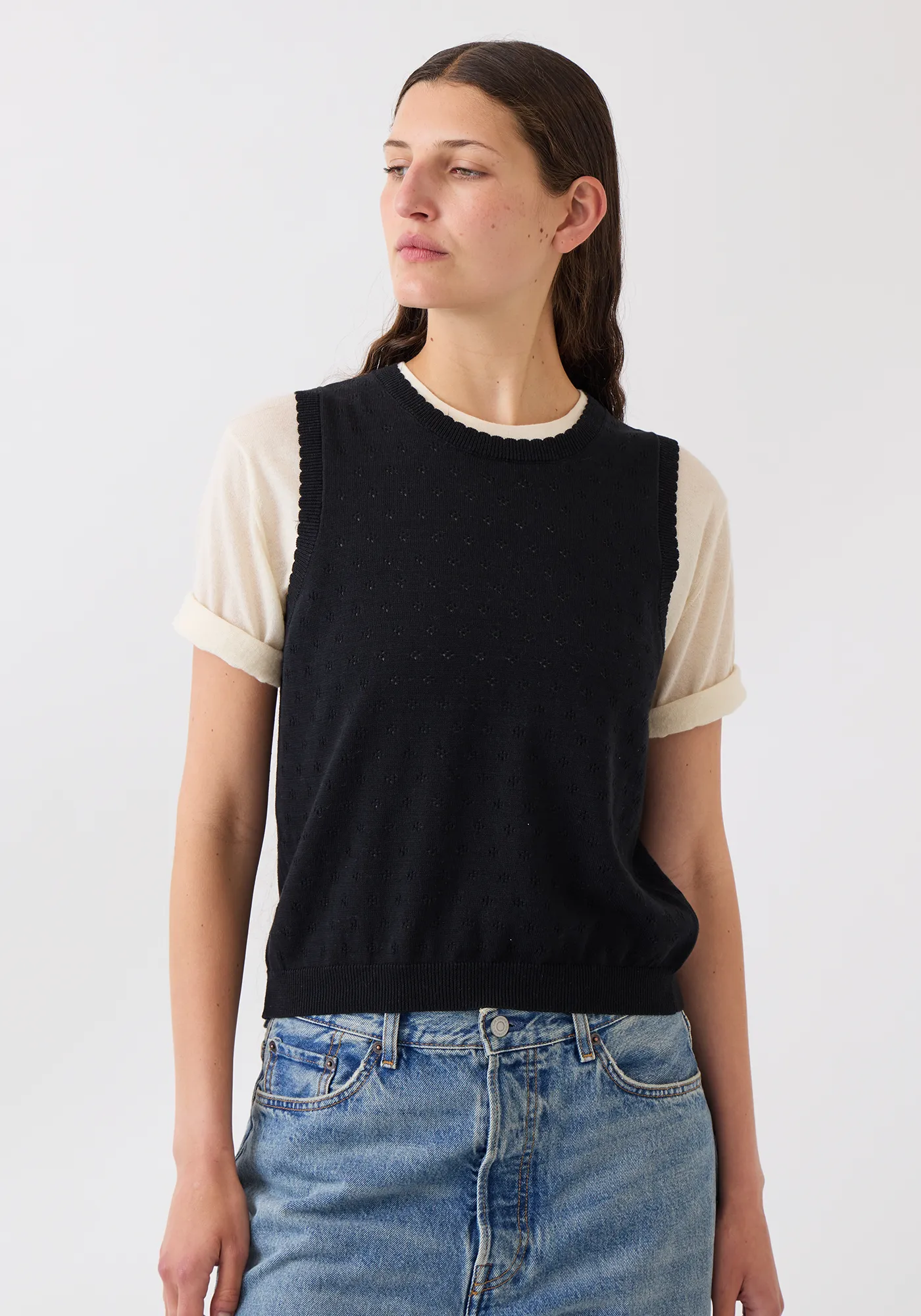 Eleanor Pointelle Cotton Top sold by DEMYLEE product image thumbnail 2
