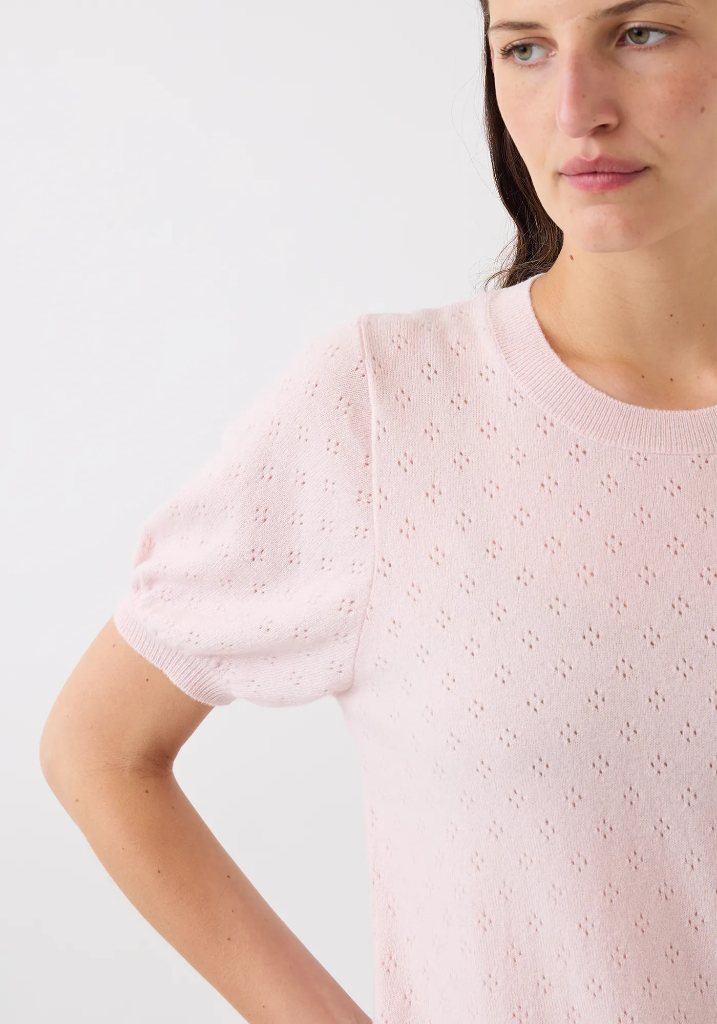 Isabel Pointelle Cashmere Top sold by DEMYLEE product image thumbnail 2