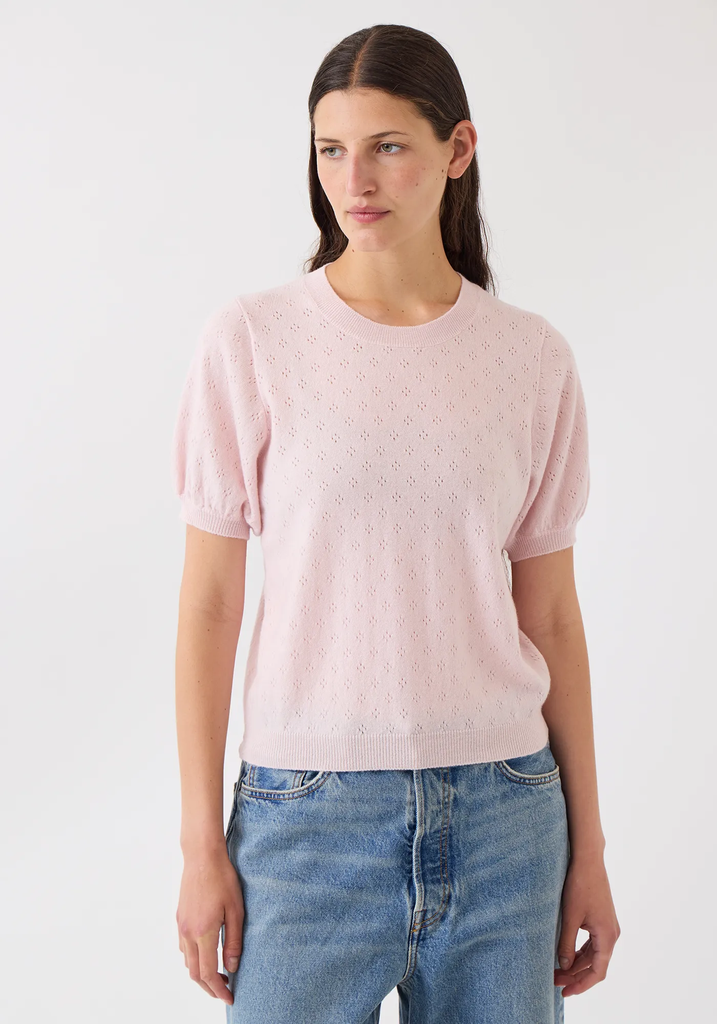 Isabel Pointelle Cashmere Top sold by DEMYLEE