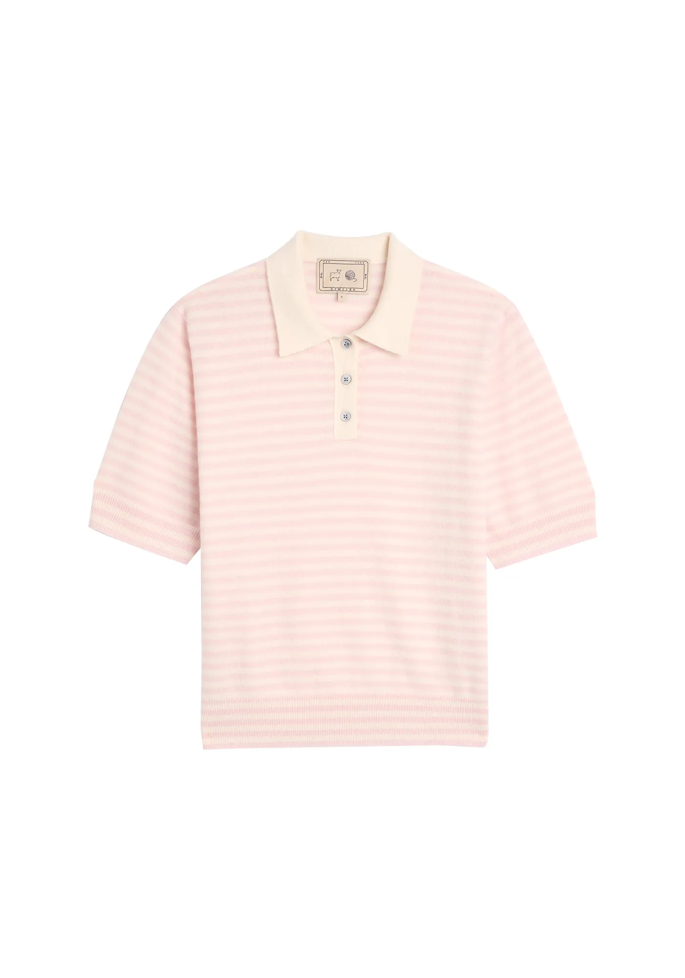 Amelia Stripe Cashmere Polo Top sold by DEMYLEE product image thumbnail 5